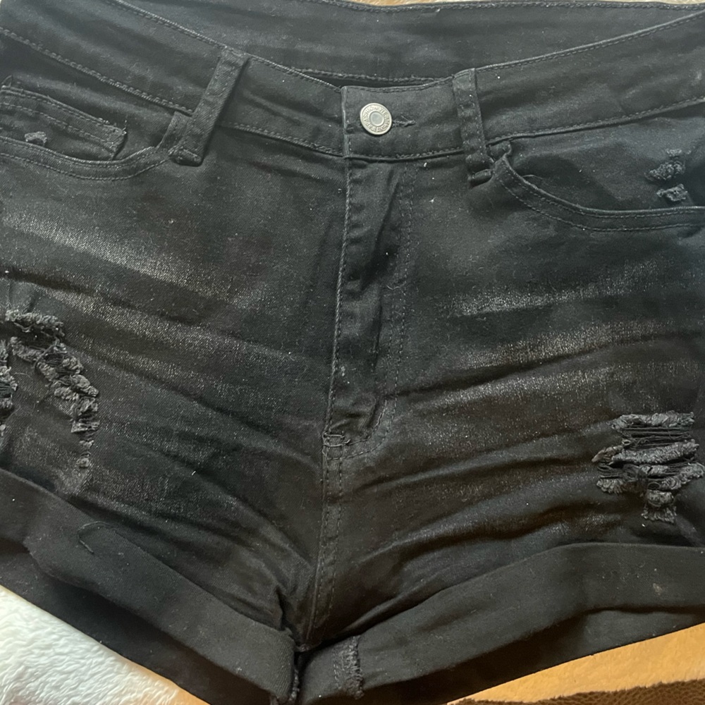 Shein black jean shorts